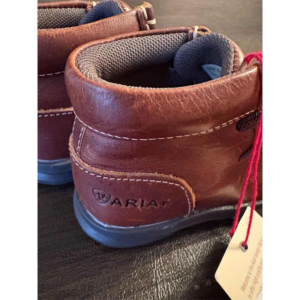 Ariat Toddler Boys Lil' Stomper Brown Dress‎ Shoes Lace Up NWT size 4 toddler - Picture 7 of 8